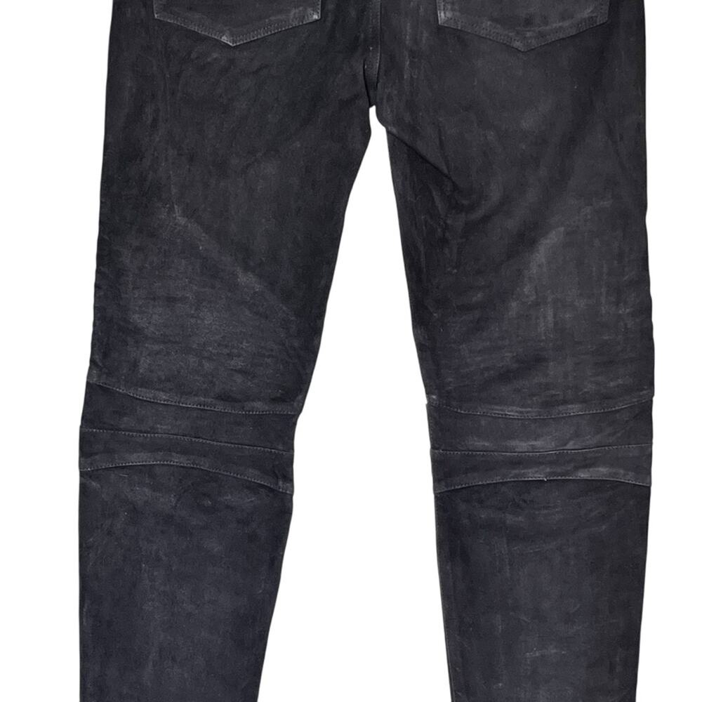 Hudson Shelby Cuatom Moto Super Skinny black Nubuck pants size 29 - Picture 6 of 12